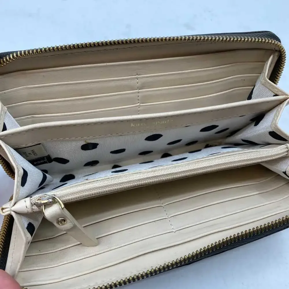 kate spade Silver Leather Zip-Around Wallet | OS